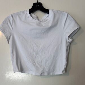 ALO Yoga White Cropped Crew Tee